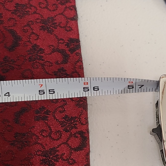 Vintage Harlow Nites Red Brocaid Maxi Dress size 10 - Picture 11 of 12